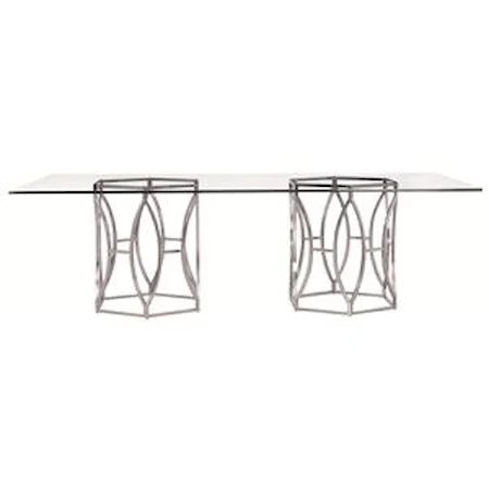 Modern Rectangular Dining Table in Stainless Steel